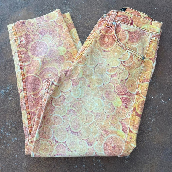 Roberto Cavalli "oranges" 1997 runway print capri pants - Picture 1 of 7